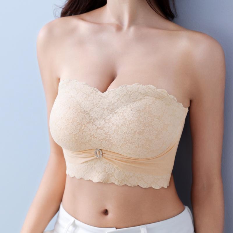 Модное нижнее белье, женское нижнее белье с большой грудью, нескользящий невидимый топ-труба, красивый бюстгальтер на спине, сексуальный и бесшовный