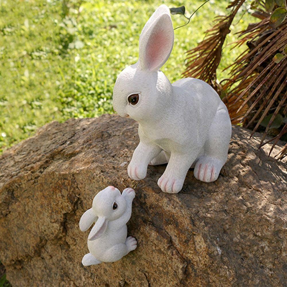 Lovely Garden Statues Resin Animal Figurine Micro Landscape Rabbit Figurine Ornaments Garden
