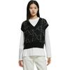 Calvin Klein V-Neck Allover Print Knitted Vest Women Tops Black J220099