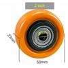 PU Replacement Caster Wheels with Double Bearings Orange Color High Load Capacity Wear Resistance Furniture Wheels