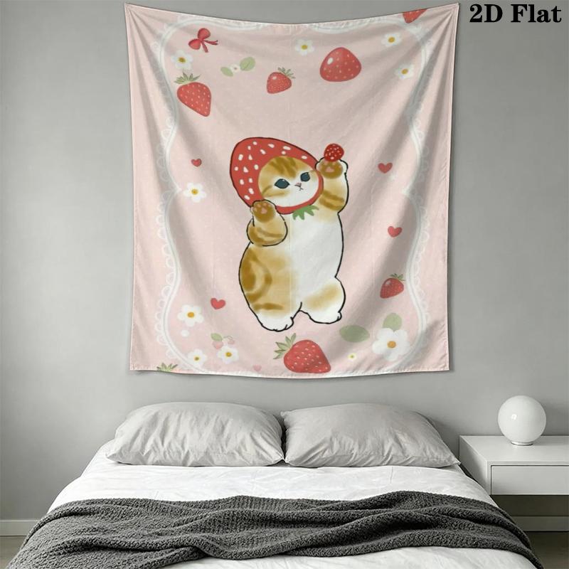 Mofusand Wall Tapestry Aesthetic Wall Hanging Printed Fabric Blanket Decorative Tapestries for Bedroom Living Room Home Decor