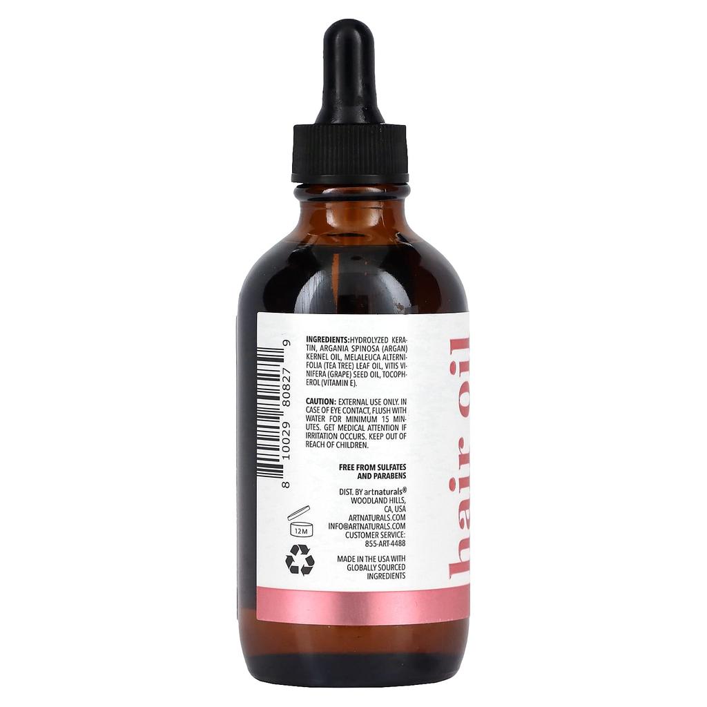 artnaturals Кератиновое масло для волос, 4 жидких унции (118 мл)