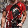 Men's 3D Spartan Knight Graphic T-Shirts Outdoor Casual Micro Elastic Breathable T-Shirts Summer Fashion Short Sleeve Top