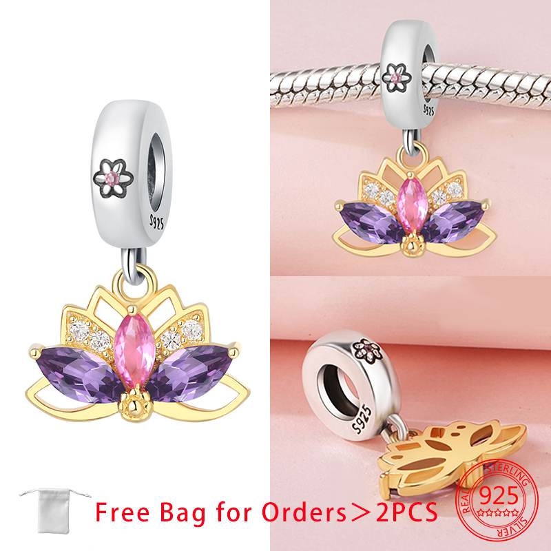 Оригинальные медные шармы бусины лотоса подходят для браслета ожерелья аксессуары женские украшения для изготовления изысканные украшения подарок