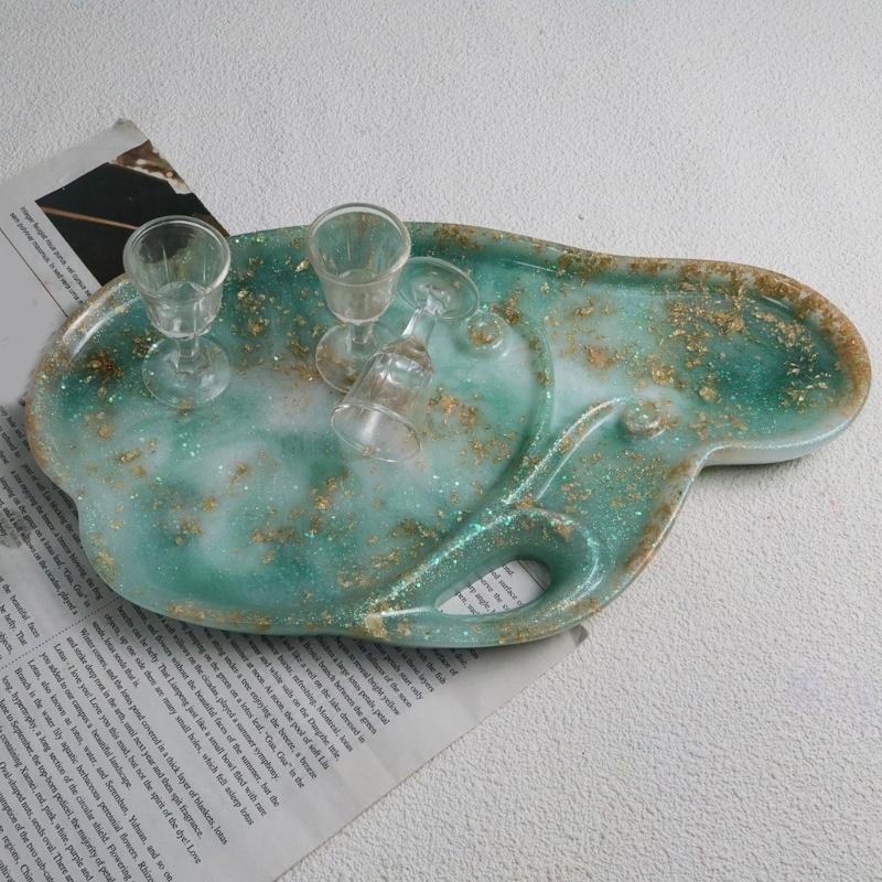 Форма для лотка из смолы, силиконовые формы для лотков для ювелирных изделий, нерегулярные формы для литья из эпоксидной смолы, коробка для хранения, гипсовая форма для декора