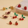 Оранжевые Вишневые Мини Серьги-гвоздики с Вишней Клубнично-Лимонные Маленькие Фрукты Ювелирное Изделие Подарок