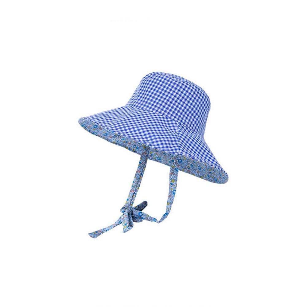 Sun Protection Drawstring Sun Hat Floral Heart Printed Bucket Hat Plaid Hiking Cap Mountaineering