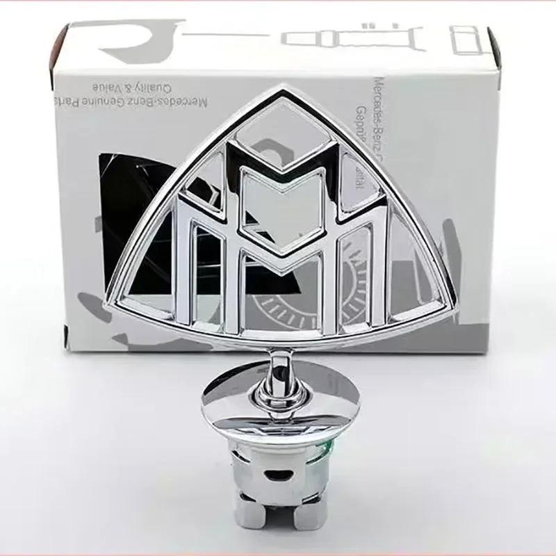 CEV5 3D Car Front Bonnet Hood Emblem Round Zinc Alloy Badge For Mercedes Benz C E S Class W204 W205 W212 W213 W211 W220 W222 W223