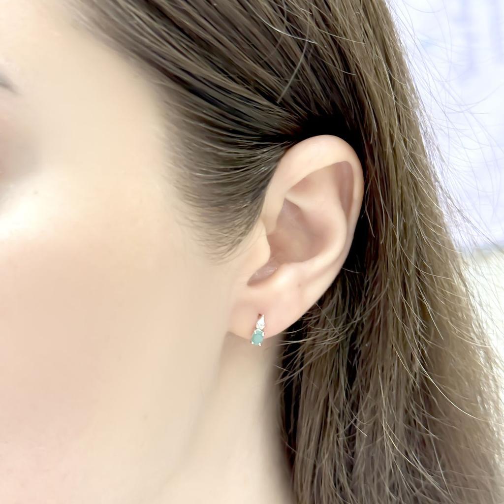 Серебряные серьги с натуральным изумрудом 0.405ct (2168614)