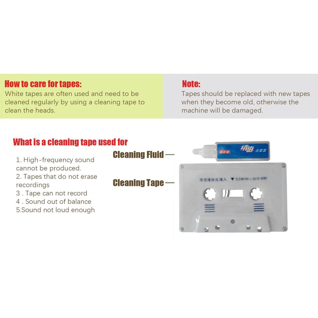 605 Recorder Deck Tape Head Cleaner Audio Cassette Head Cleaner Demagnetizer Dust Remover Audio Maintenance Set for Boombox Car