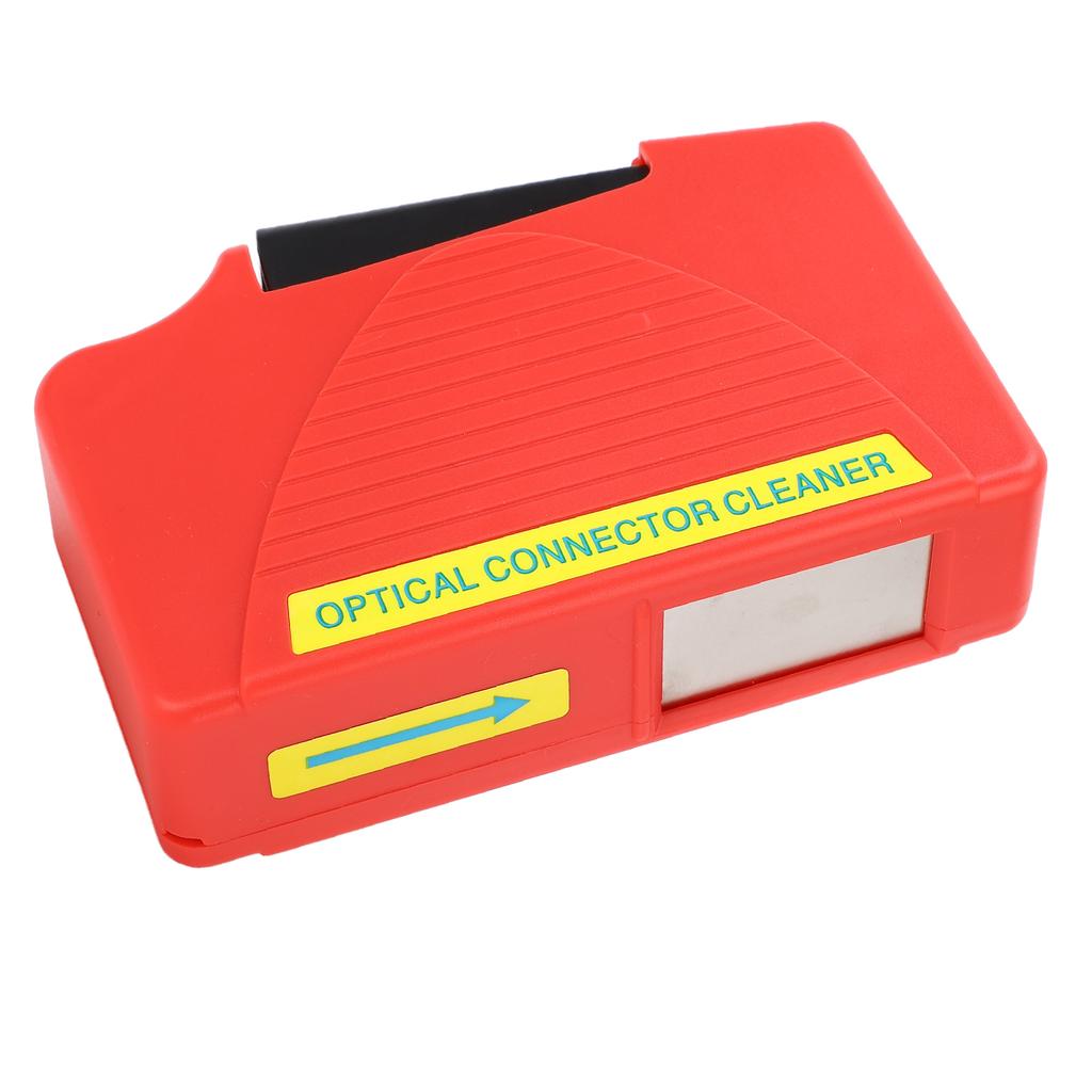 Red Optical Fiber Cleaning Box Compact Lightweight SC FC LC ST Fiber Optic End Connector Cleaner