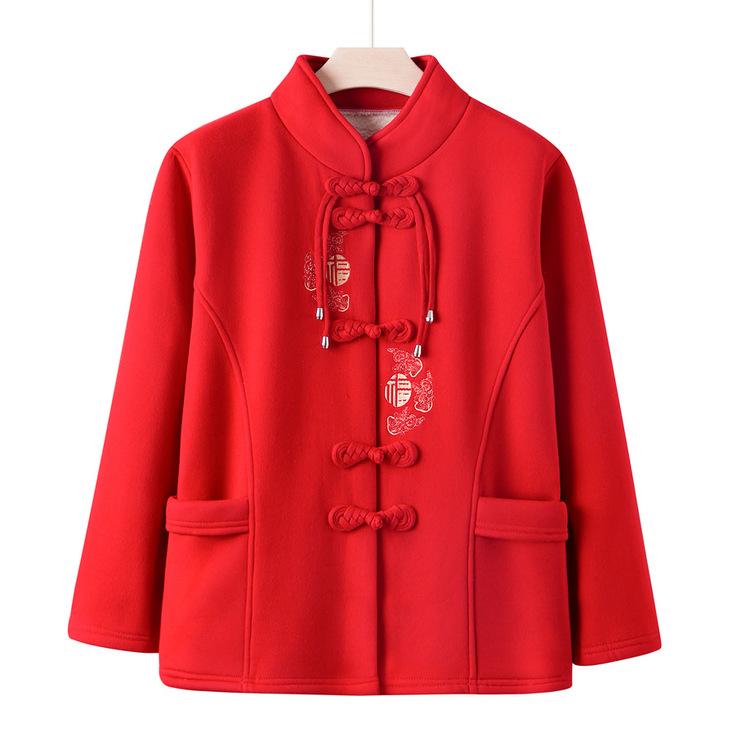 Новый костюм Тан и кашемировый кардиган, толстое пальто для мам среднего и пожилого возраста на осень, и праздничная одежда для пожилых.