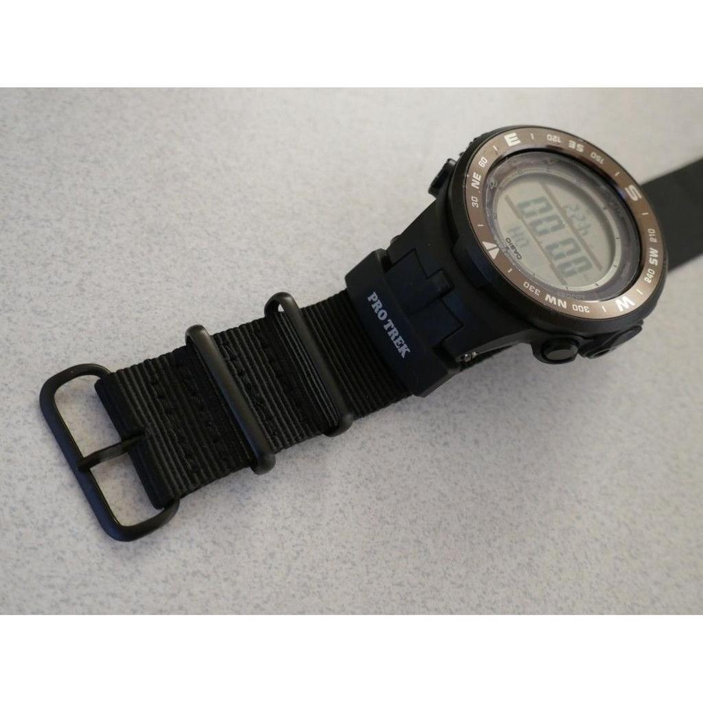 Б/у  CASIO Pro Trek * PRG-330-1JF * Кастомный ремешок NATO Без оригинального ремешка Без задней крышки (бонус включен)