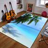 Tropical Beach with Palm Trees Patterned carpet a non slip rug suitable for all seasons and any setting, gift