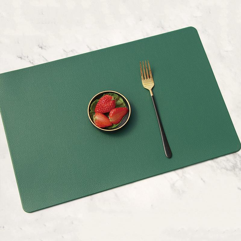 Leather Placemats Non-Slip Heat Insulation Placemats Table Mats Household Table Mats Waterproof Hotel Western Food Mats Coasters