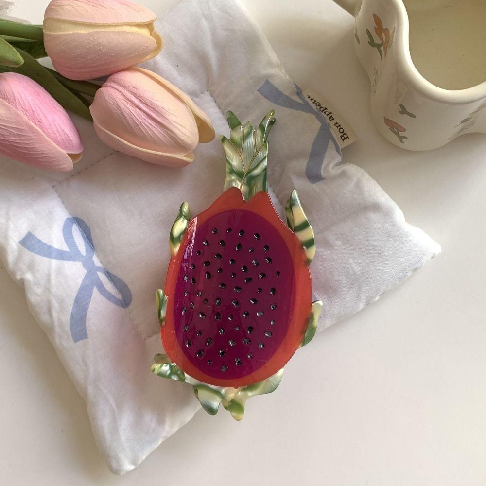 Durian Cartoon Hair Claw Strawberry Acetic Acid Shark Clip Cute Fruit Hair Grab Streetwear