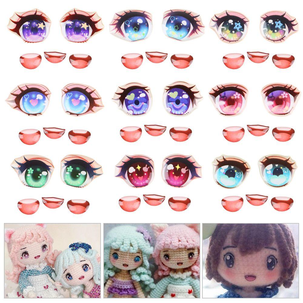 crystal Boy/Girl Decals Face Organ Paster Cartoon Eyes Stickers Eye Chips Paper Anime Figurine Doll