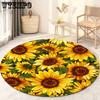 Sunflower Round Rug Living Room Bedroom Modern Floral Rug Floor Mat Chair Home Decoration