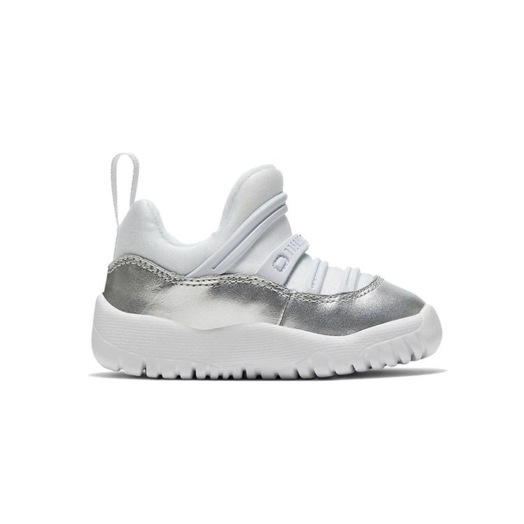 Air Jordan 11 Flex для малышей 'Vast Grey' (унисекс) Белые / Серые / Металлик Детские Кроссовки BQ7104 100