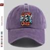 pc Game Over Skull Pattern Printed Baseball Cap with Skull Print Design Decorative Hat Comfortable and Lightweight Headwear