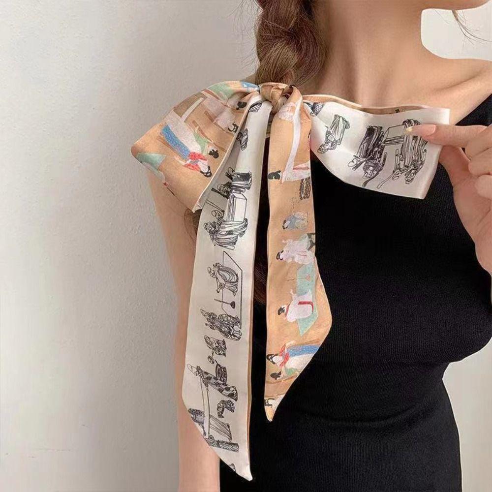 Oil Painting Headband Floral Hair Ribbon Scarf Retro Floral Bands