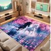 Horse Theme Soft Crystal Velvet Rug Custom Name & Text Print Non Slip Floor Rug for Bedroom Living Room