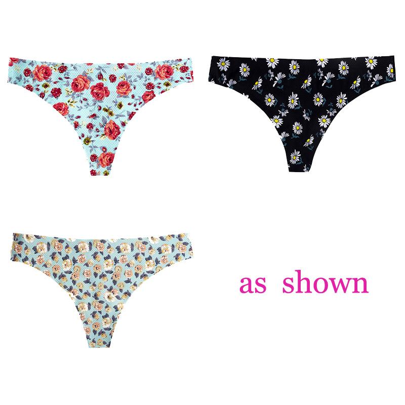 CINOON 3 шт./лот, женское сексуальное нижнее белье с цветами, соблазнительные трусики с низкой талией, стринги, дышащее нижнее белье без следов, стринги, нижнее белье