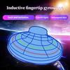 Magic Flying Helicopter Spinner Fingertip Upgrade Flight Gyro Fly Orb Hover Ball Mini Dron Aircraft Toys LED Type Toy Kids Gifts