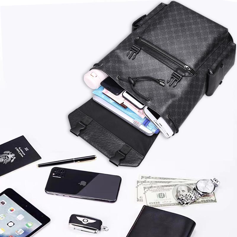 Модный мужской рюкзак из натуральной кожи с большой вместимостью для 15,6-дюймового ноутбука – модный печатный дизайн для школы и путешествий