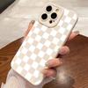 Чехол для iPhone 16 15 14 13 12 11 Pro Max XS X XR 7 8 Plus SE 2022 Белый клетчатый принт противоударный матовый мягкий силиконовый чехол для телефона