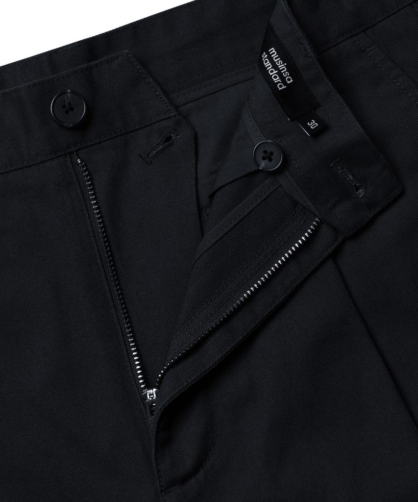 MUSINSA STANDARD One-Tuck Regular Fit Chino Pants [Black]