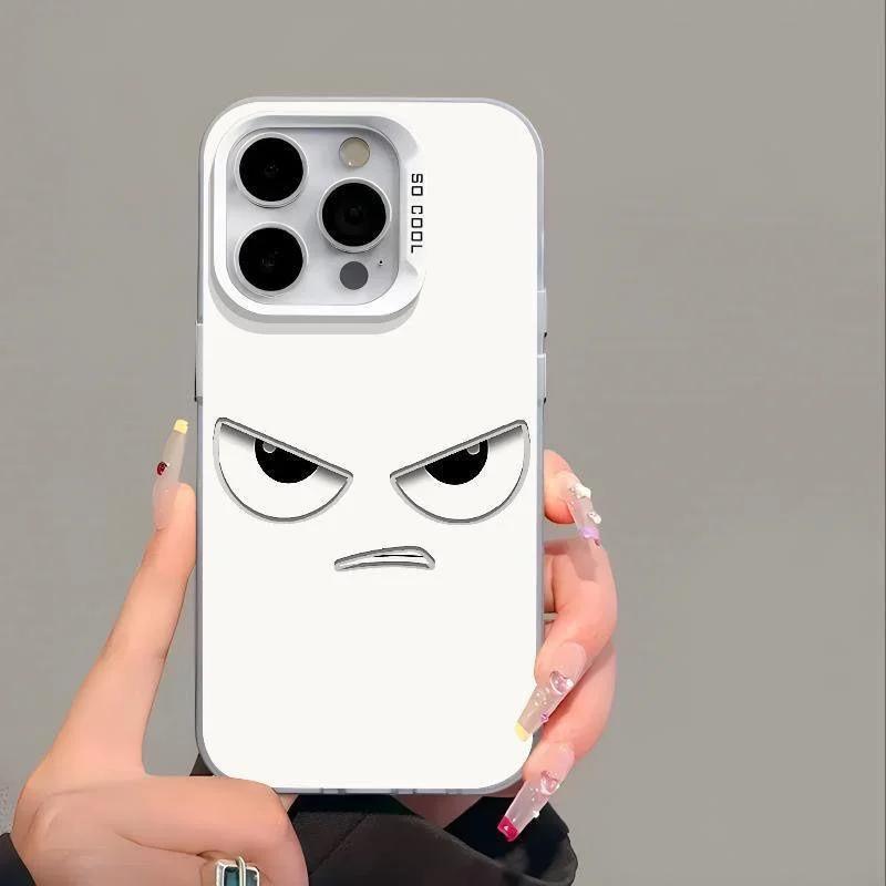 For Samsung A35 A55 5G Case Simple Smile Face Laser Phone Cover For Galaxy A S23 S24 Ultra A34 A15 A53 A52 A13 S22 S21 FE Funda