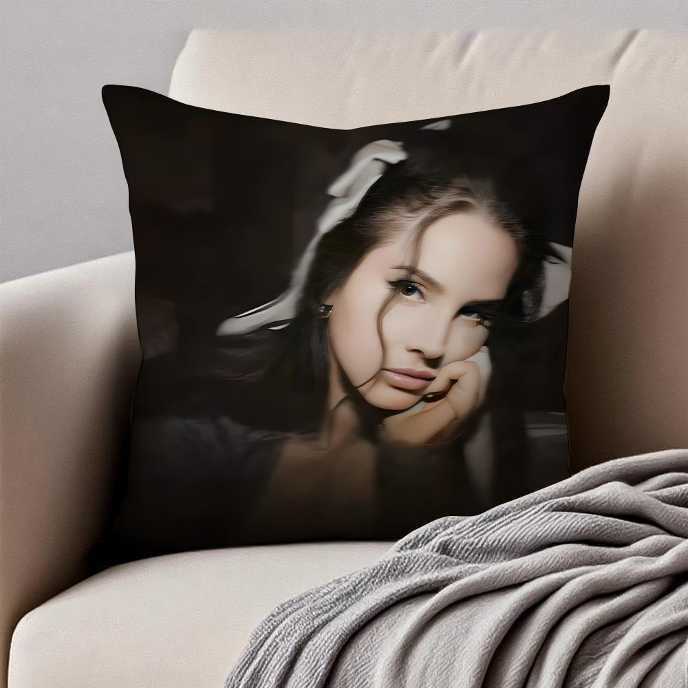 LLana Del Rey Cushion Cover Pillowcase Antidustmite Invisible Zipper Short Plush Sofa Cushion