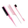 3pcs/set Hair Styling Comb Combination Fluffy Hair Brush Steel Needle Tip Tail Comb Double Headed Eyebrow Brushes Edge Brush