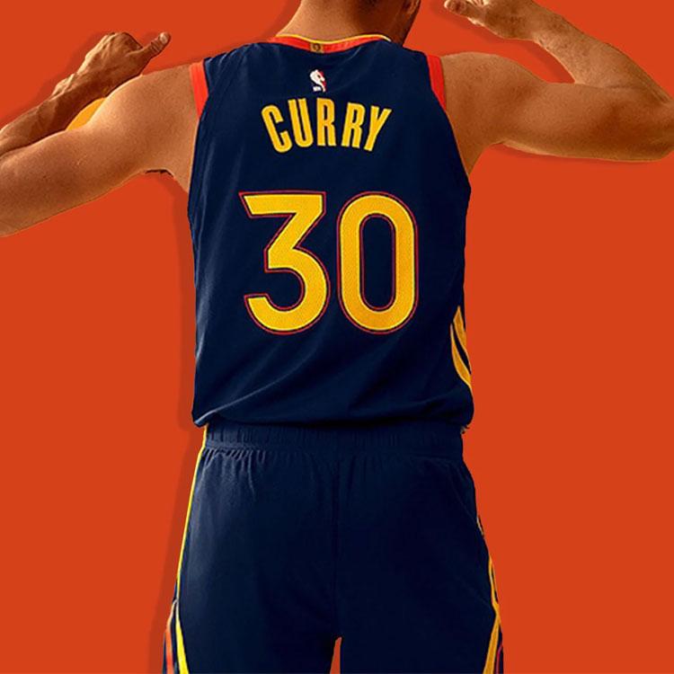 Nike NBA Warriors 21/22 Curry City Edition Swingman Джерси Темно-оранжевый Мужская уличная одежда CN1729-421