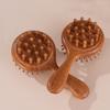 Double-Sided Meridian Comb Scalp Therapy Massage Comb Head Caring Natural Sandalwood Round Handle Comb Scraping Body Massager