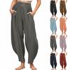 Брюки для женщин, повседневные, однотонные, летние, с эластичной талией, свободные, легкие, с завязками на шнурке, с карманами