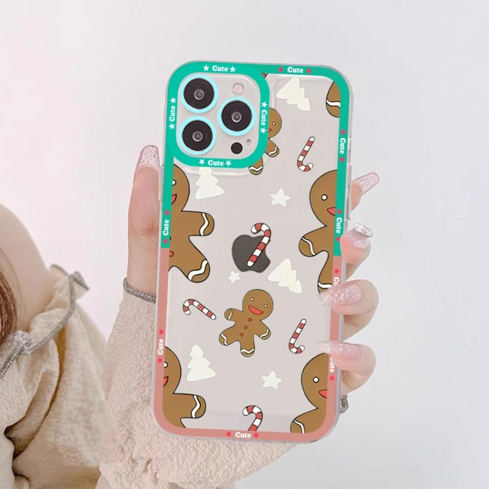 Рождественский коврик для мыши для iPhone 15 13 14 Pro Max XS XR 12 11 Pro 13 Mini Мягкая прозрачная задняя крышка