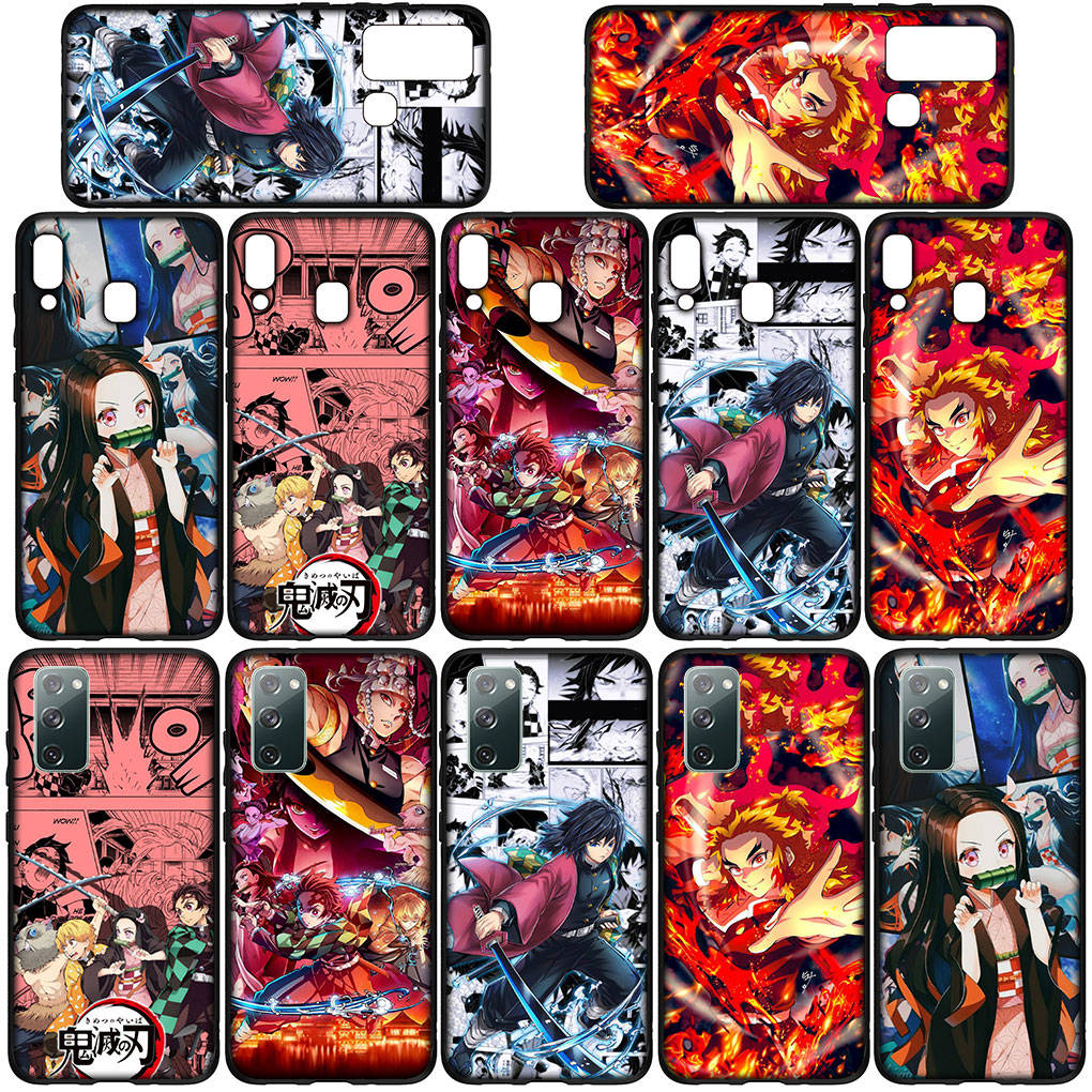 Чехол для iPhone 16 15 Xiaomi Redmi Note 14 13 12 11 Pro Max X 8 16e Samsung Galaxy S25 S24 S23 Moto OPPO Huawei Kyoujurou Demon Slayer Tanjirou Nezuko