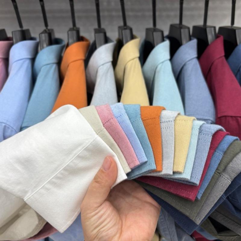 STORN 100% Cotton Corduroy Shirt - Green Long Sleeve M-4XL - Spring Autumn Slim Fit Candy Color Collection