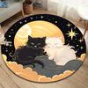 Черный кот Круглый ковер, Ковер для гостиной, спальни, дивана, игровой комнаты, Нескользящий коврик для пола