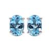 Серьги из серебра 925 пробы с овальным голубым топазом для женщин, элегантные ювелирные изделия с драгоценными камнями, подарок