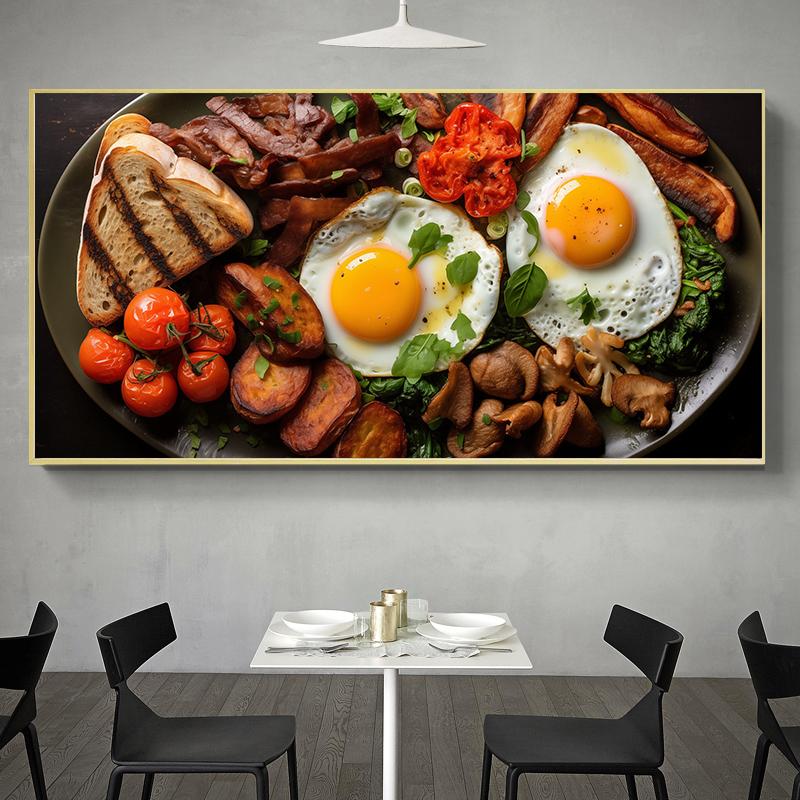 Специи и травы для гамбургера Пицца Хот-дог Кофе Постер Холст Живопись Принт Кухонное искусство Ресторанная стена Домашний декор