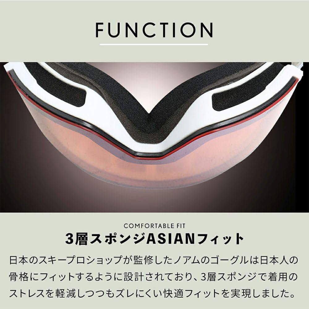 NNOUM Горнолыжные очки для мужчин и женщин, в комплекте запасной чехол для хранения азиатских очков, защита от запотевания, линзы, посадка A+, NN24EFGG01, совместимые,