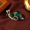 Vintage Classic Women Men Snail Enamel Pins Brooches Retro Simple Design Green Color Alloy Animal Badges For Women's Party