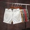 Men's Casual Slim Fit Three-Quarter Beach Shorts - Trendy Summer Workwear Style, Slightly Elastic
