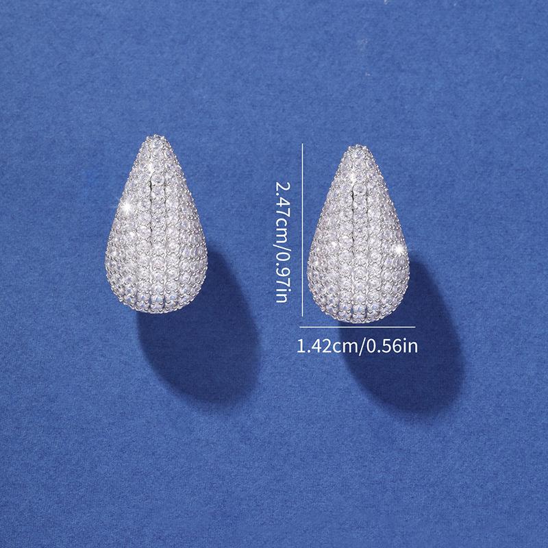 CMM European and American CZ Zirconia Drop Earrings Ear Stud Temperament Fashion Full Turquoise Color for Women