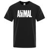 Модные мужские футболки с принтом в виде букв ANIMAL, уличные забавные футболки с короткими рукавами, свободные футболки большого размера с круглым вырезом, дышащая хлопковая одежда