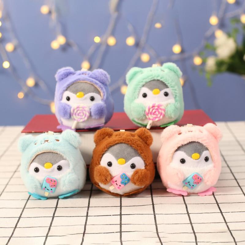 Милая кукла-пингвин брелок для ключей для девочек, мультяшная машина, плюшевый брелок для ключей, кавайная леди, сумка, аксессуары