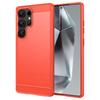 For Samsung Galaxy S25 Ultra Case Carbon Fiber Texture TPU Brushed Phone Cover